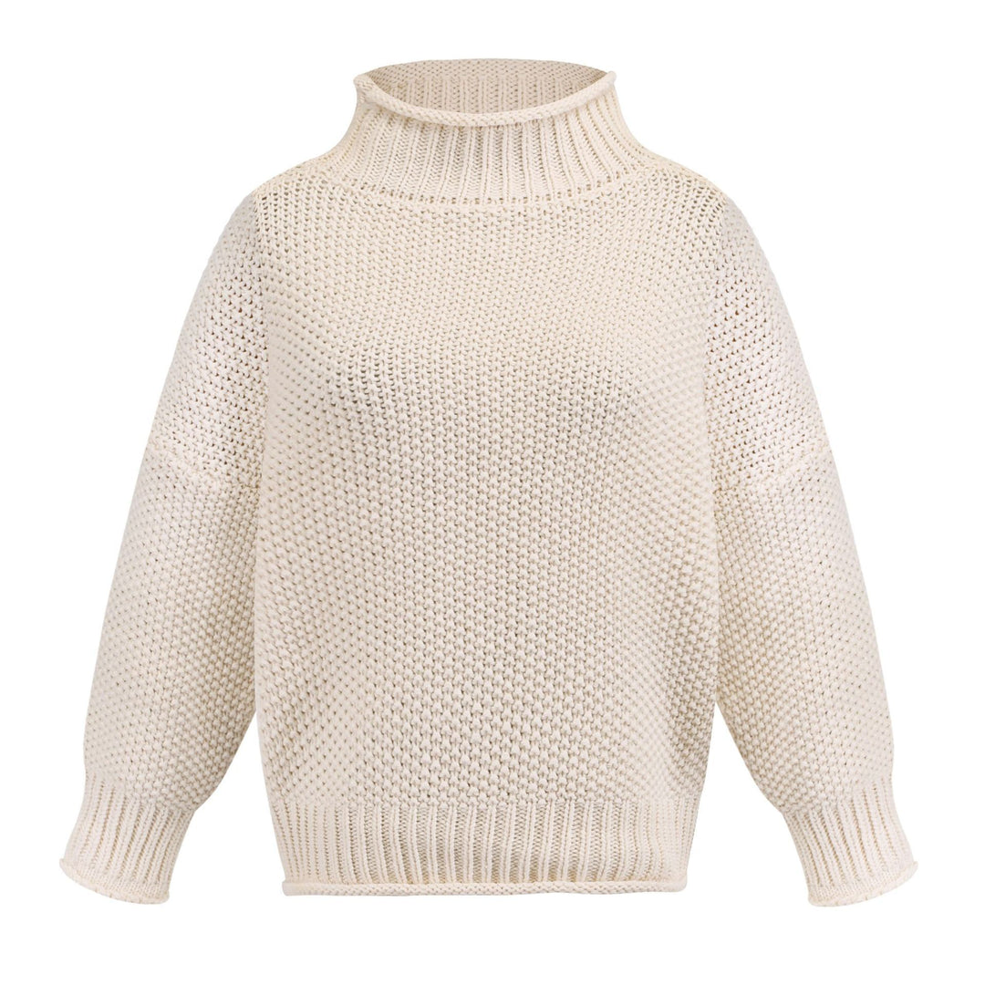Damen Strickpullover mit hohem Kragen und lässigem Schnitt Drune