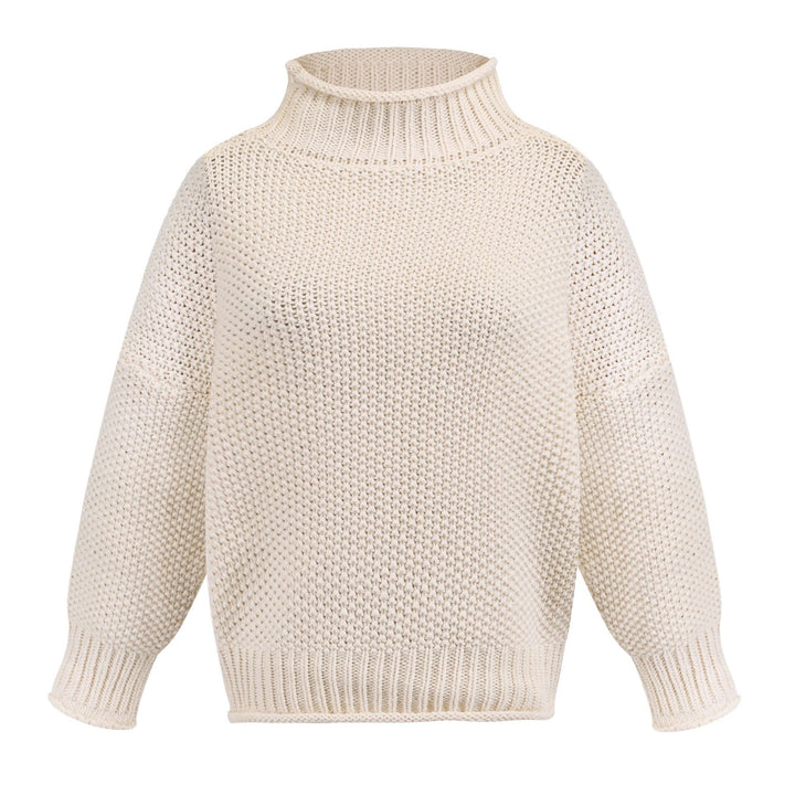 Damen grob gestrickter Rollkragenpullover mit lässigem Schnitt Drune