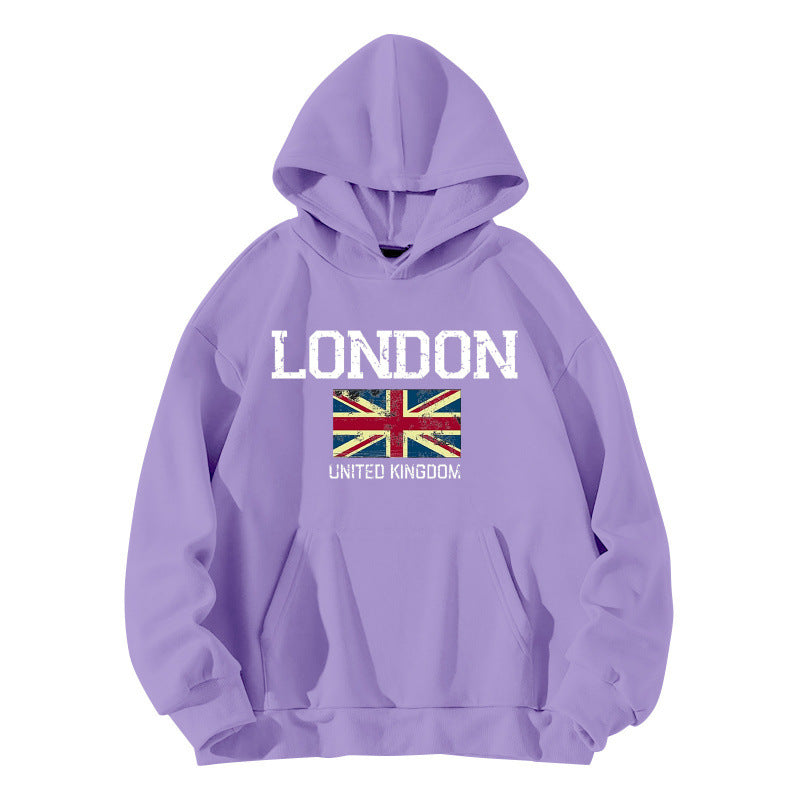 Damen Kapuzenpullover im urbanen London-Style mit Kängurutasche und gemütlichem Schnitt Drune