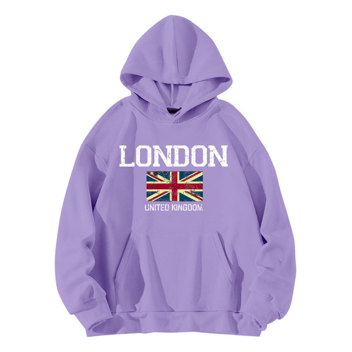 Damen Kapuzenpullover im urbanen London-Style mit Kängurutasche und gemütlichem Schnitt Drune