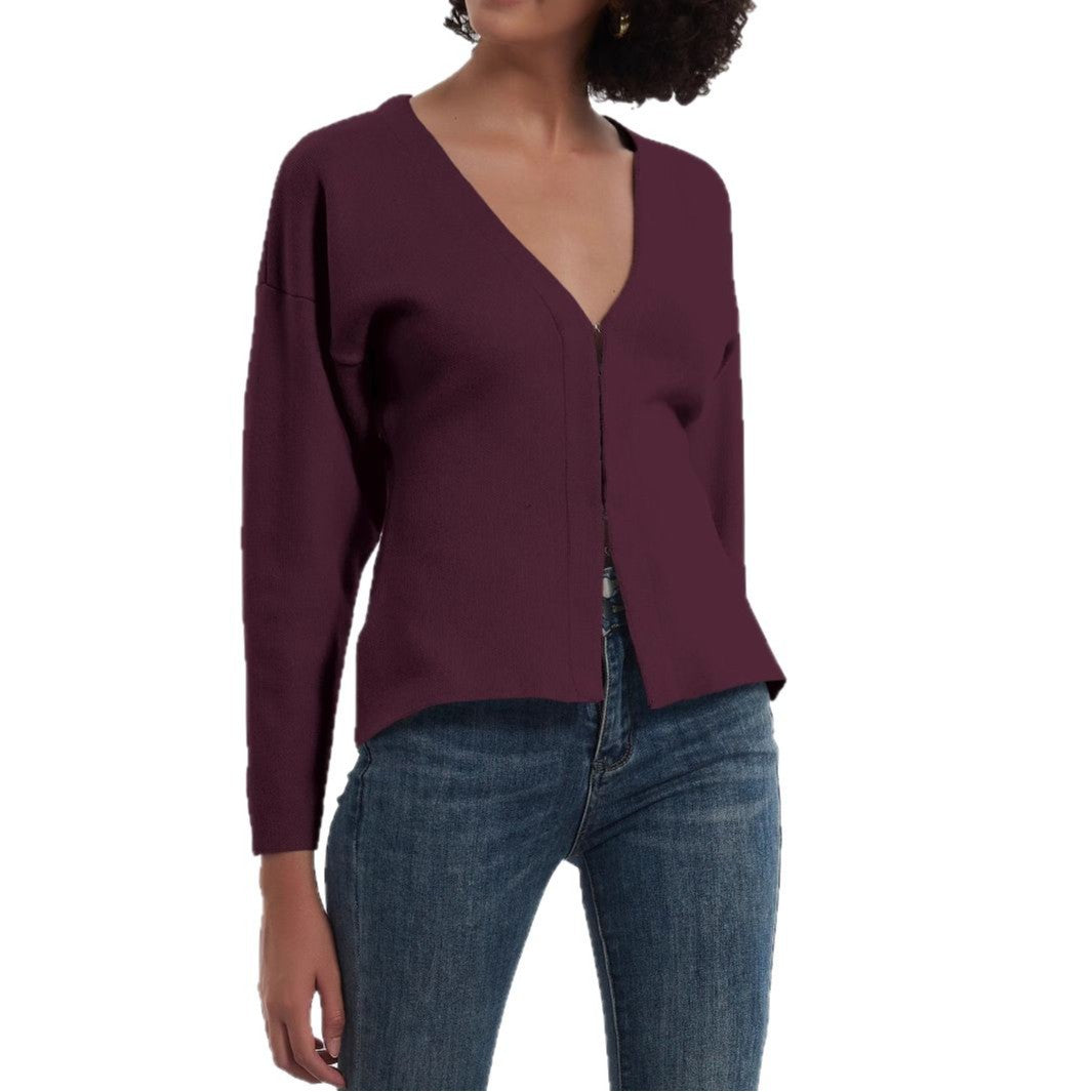 Damen Modischer V-Ausschnitt Cardigan Drune