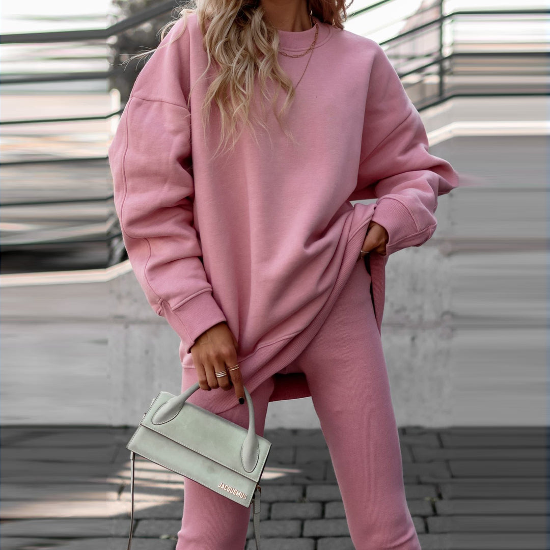 Damen Oversized Sweatshirt mit gestepptem Design und Komfort Fit Drune