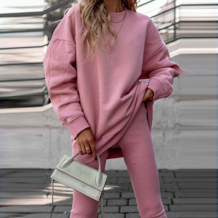Damen Oversized Sweatshirt mit gestepptem Design und Komfort Fit Drune