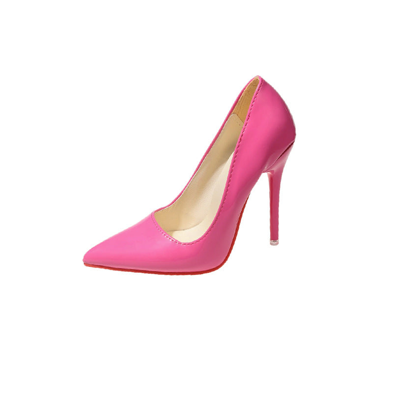 Damen Klassische High Heels mit spitz zulaufendem Design und hochglänzender Oberfläche Drune