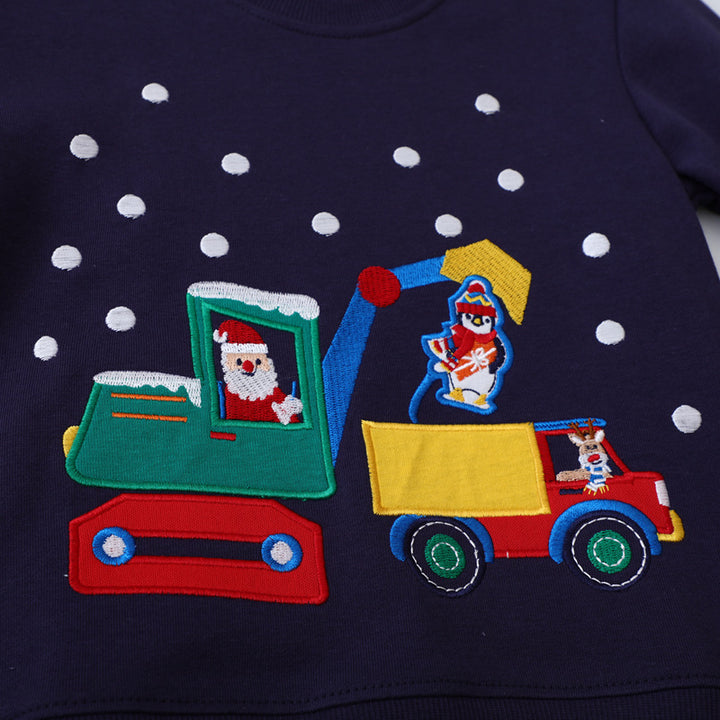 Jungen Sweatshirt mit aufregendem Baustellenfahrzeug-Motiv Drune