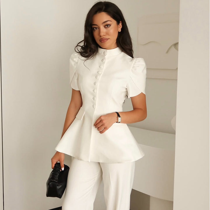 Damen Elegante Blazerjacke mit voluminösen Ärmeln Drune