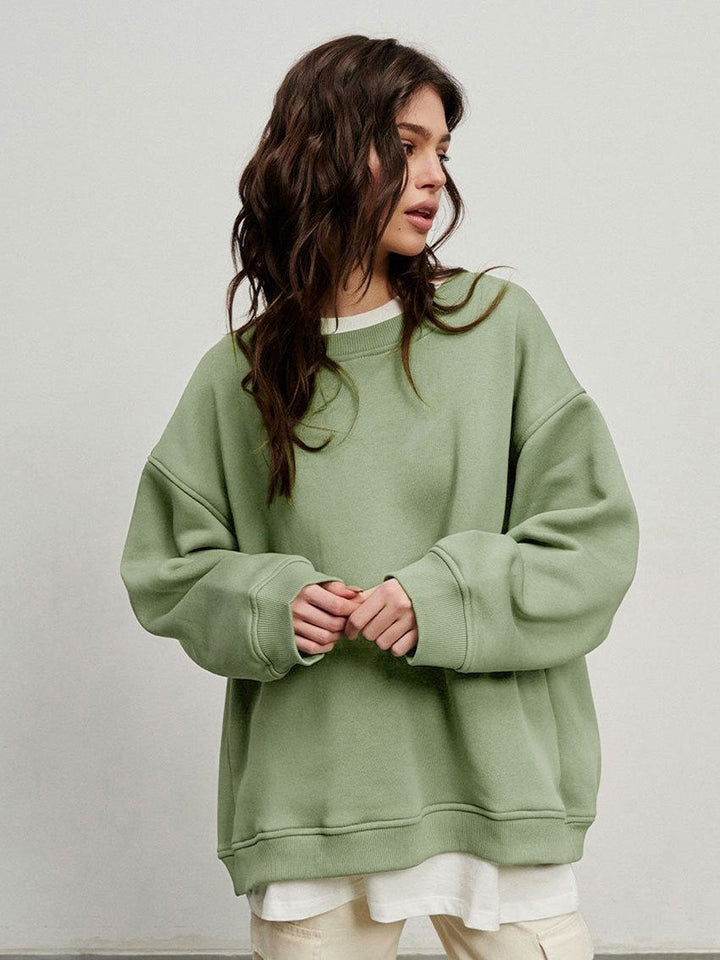 Damen Oversized Sweatshirt im lässigen Stil mit übergroßen Ärmeln und elastischen Bündchen Drune