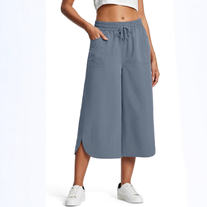 Damen lässige Culotte mit elastischem Bund und praktischen Seitentaschen Drune