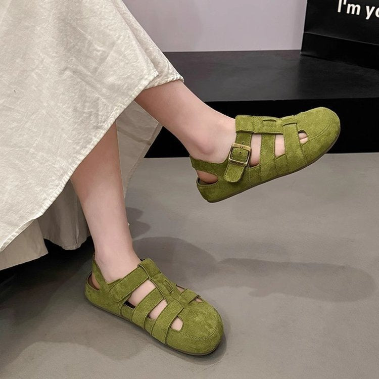 Damen Riemensandalen aus weichem Wildleder mit verstellbarem Riemendesign und rutschfester Sohle Drune