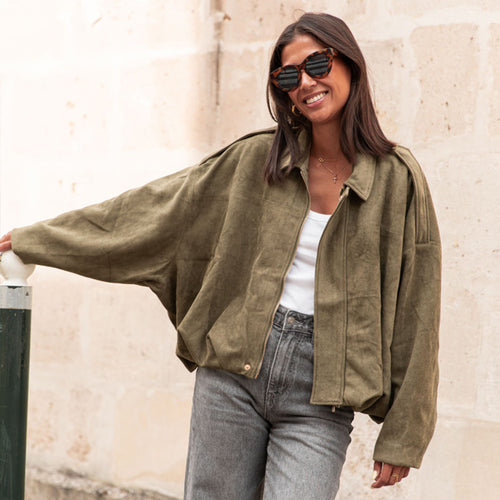 Damen Lässige Oversized-Jacke aus hochwertigem Suede Drune