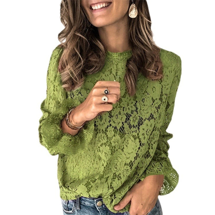 Damen Spitzenshirt mit femininen Details und lockerem Schnitt Drune