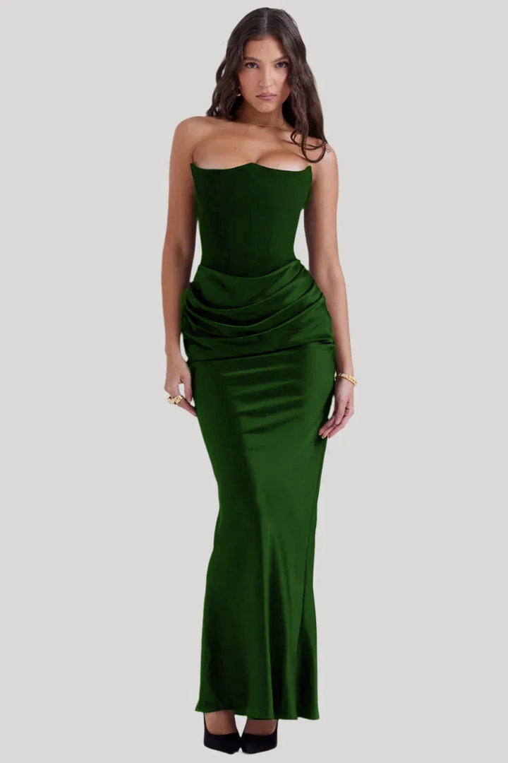 Damen Elegantes Abendkleid mit tiefem Dekolleté und drapierten Details Drune