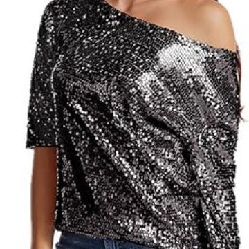 Damen Glitzernde Pailletten-Bluse Drune