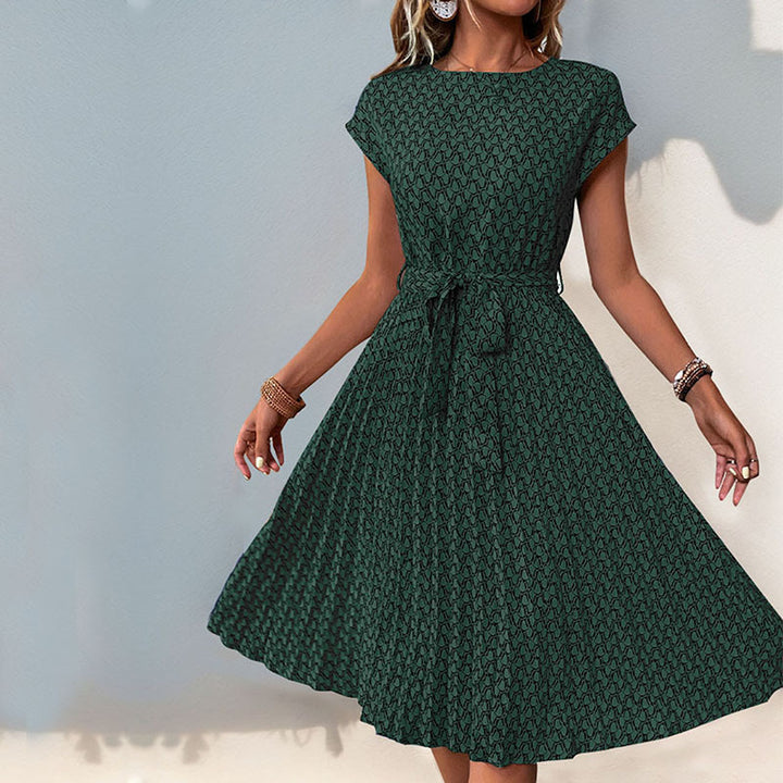 Damen Midikleid mit asymmetrischem Schnitt und modischem Bindegürtel Drune
