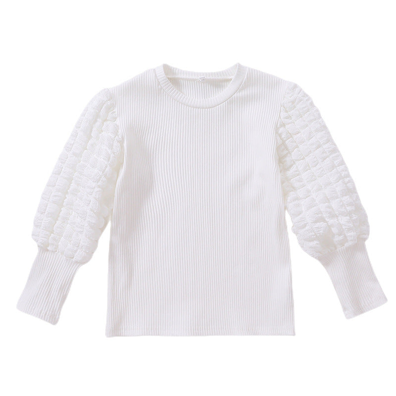 Damen modischer Pullover mit voluminösen Rüschärmeln Drune