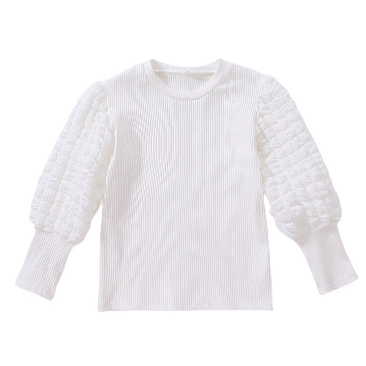 Damen modischer Pullover mit voluminösen Rüschärmeln Drune