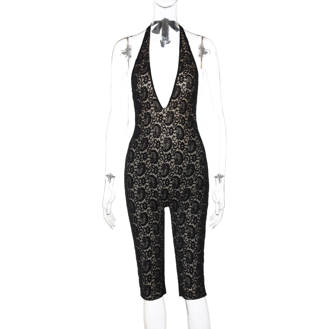 Damen Eleganter Jumpsuit aus feiner Spitze Drune