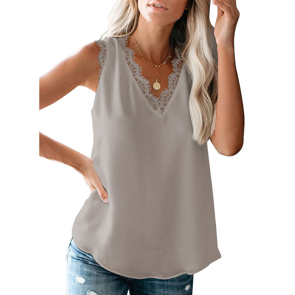 Damen Spitzenverzierte Bluse Drune