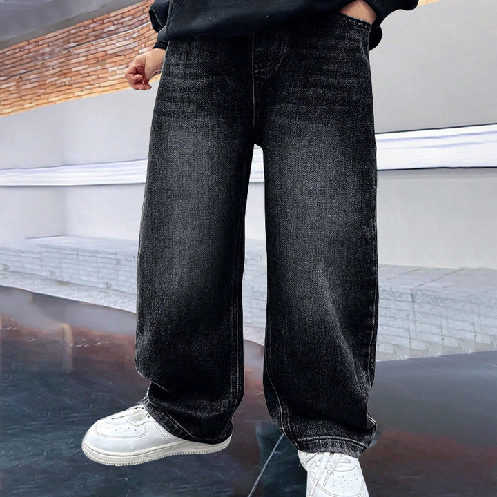 Damen weite Denim-Jeans mit modernem Schnitt und tiefen Taschen Drune