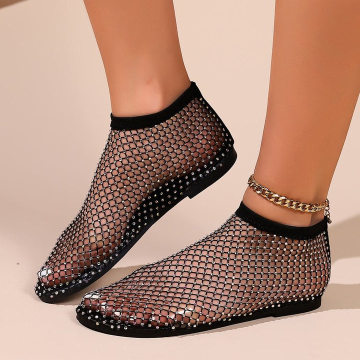 Damen Modische Mesh Stiefeletten Drune