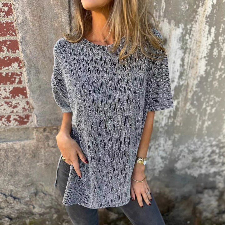 Damen Oversized T-Shirt mit Glitzersteinchen und lässigem Schnitt Drune