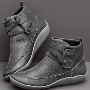Damen Modische Booties aus hochwertigem Leder mit verstellbarem Verschlusssystem und rutschfester Sohle Drune