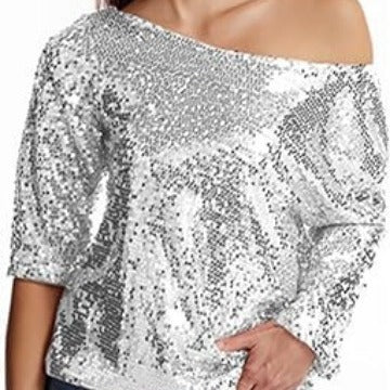 Damen Glitzernde Pailletten-Bluse Drune