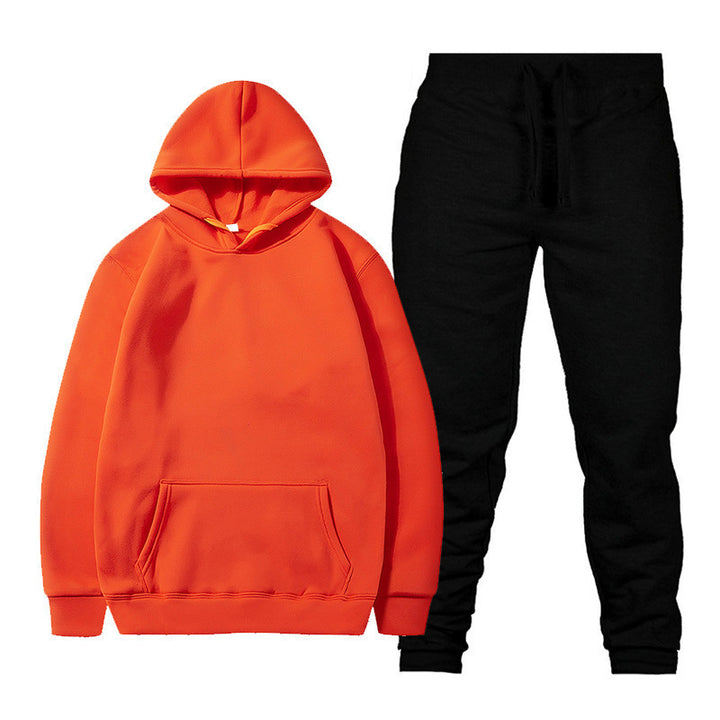 Unisex nan gemütliches Hoodie-Jogginganzug-Set mit Kängurutasche, elastischem Tunnelzugbund und gerippten Bündchen Drune