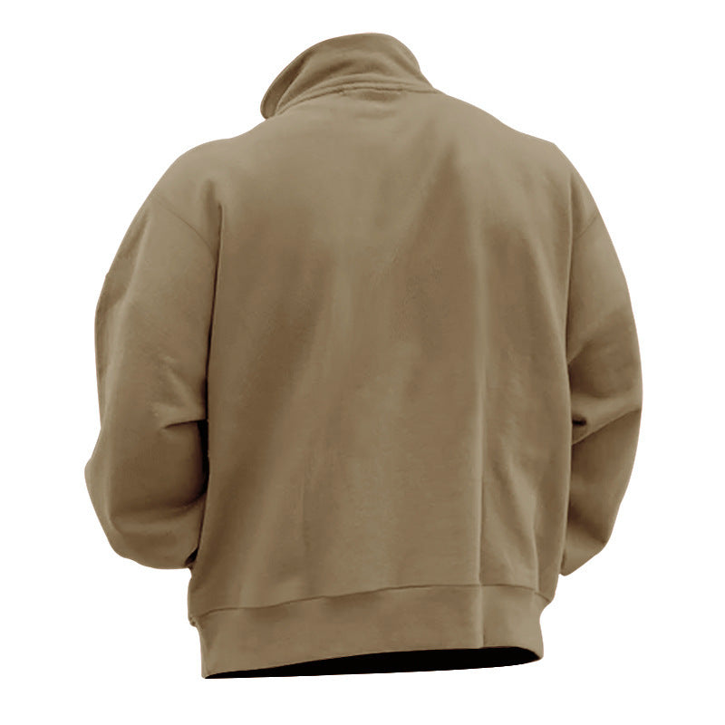 Herren Sweatshirt mit halblangem Reißverschluss und weichem Innenfutter Drune