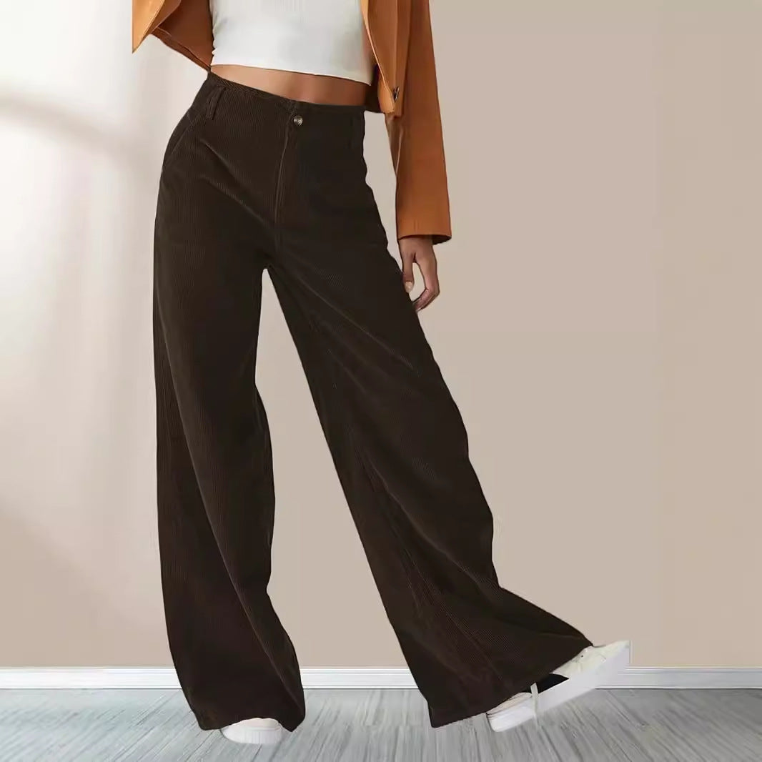 Damenweite Cordhose mit eleganter Bundfalten-Optik Drune