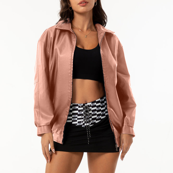 Damen lässige Satinjacke mit modernem Schnitt und praktischen Taschen Drune