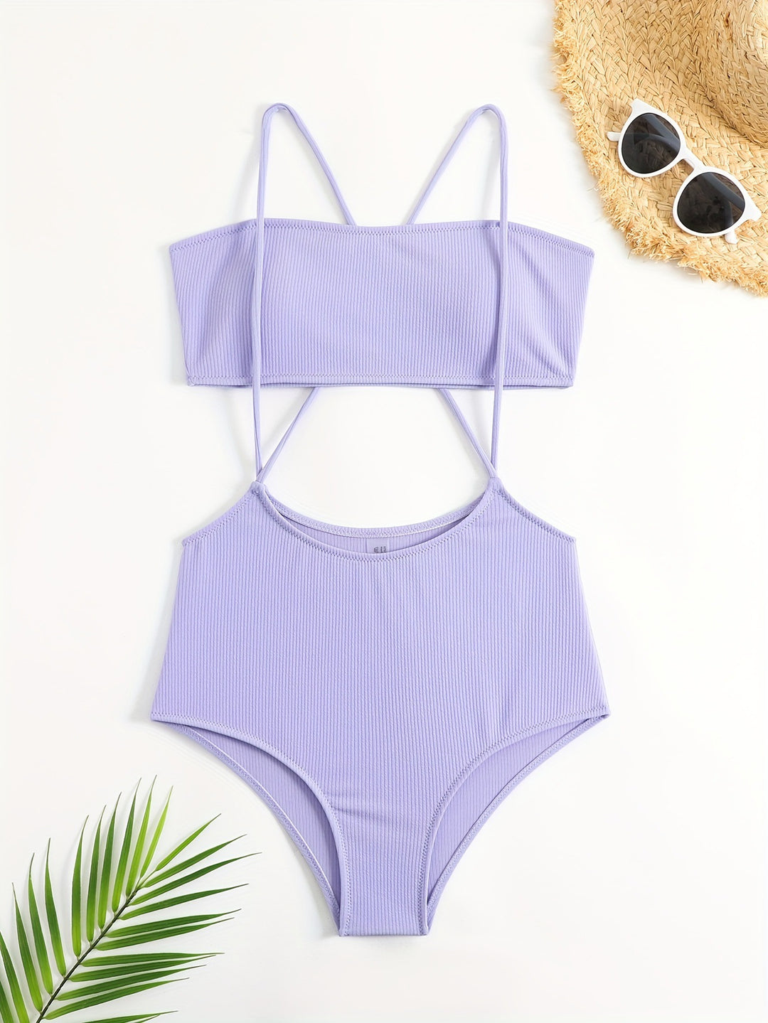 Damen Sportlicher Hochgeschnittener Bikini Drune