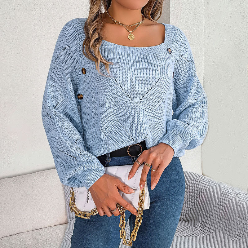 Drune | Klassischer Einfarbiger Strickpullover für Damen