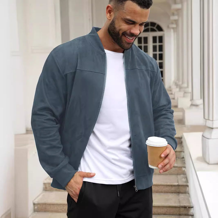 Herren modische Jacke im sportlichen Suede-Look Drune