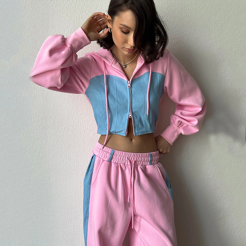 Damen lässiges Oberteil und weite Sporthose Set Drune