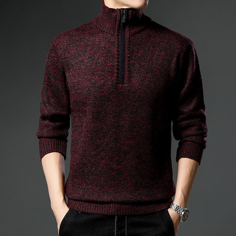 Herren modischer Pullover mit halb hochschließendem Reißverschluss und strukturiertem Design Drune