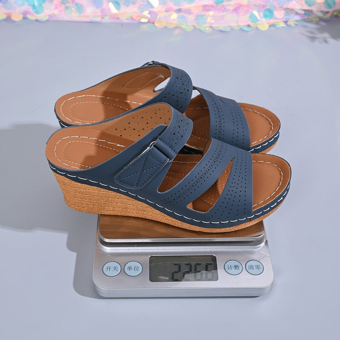 Damen Wedge-Pantoletten mit verstellbarem Riemendesign und anatomischem Fußbett Drune