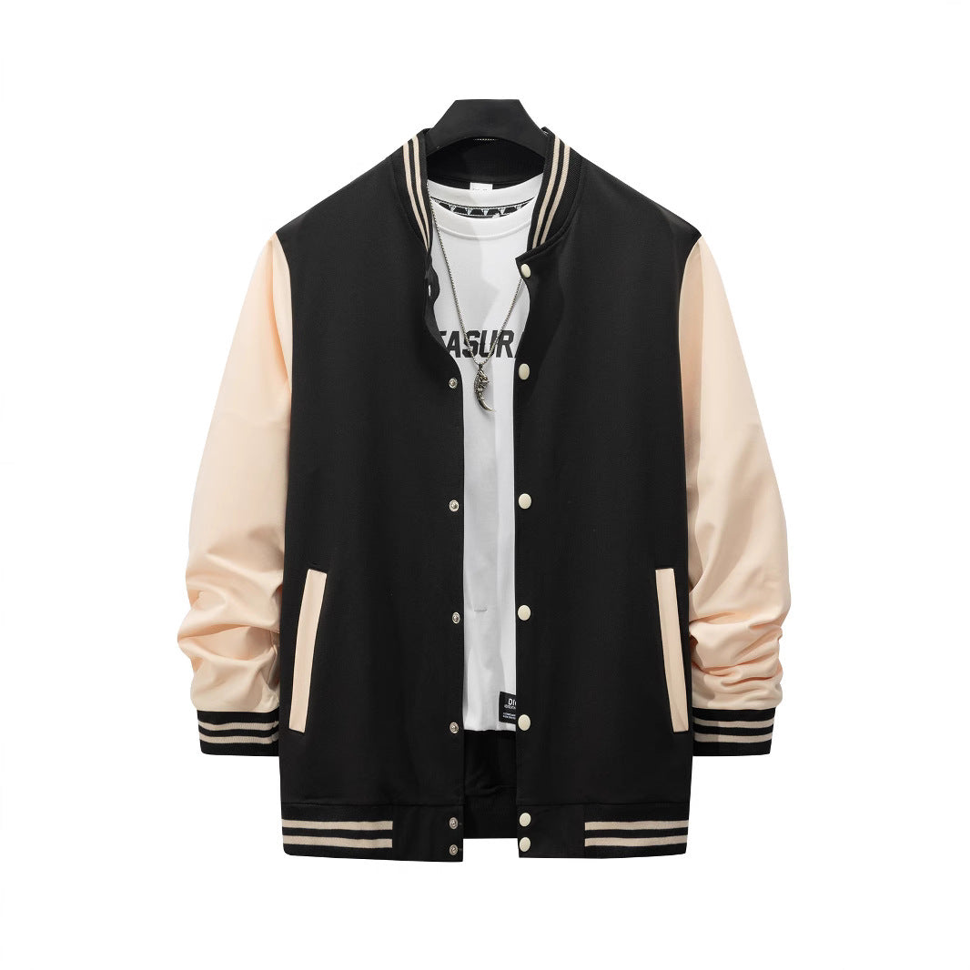 Herren sportliche Collegejacke mit kontrastierenden Ärmeln und hochwertigem Stoff Drune