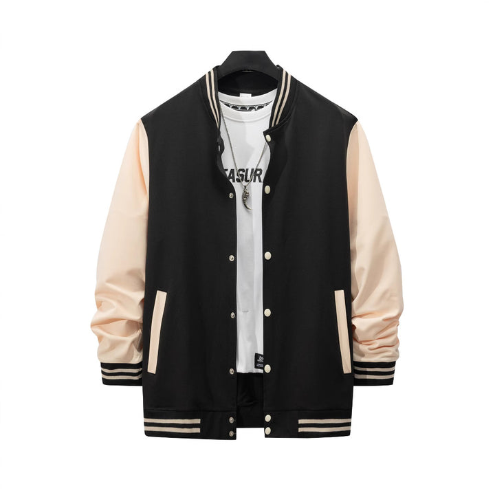 Herren sportliche Collegejacke mit kontrastierenden Ärmeln und hochwertigem Stoff Drune