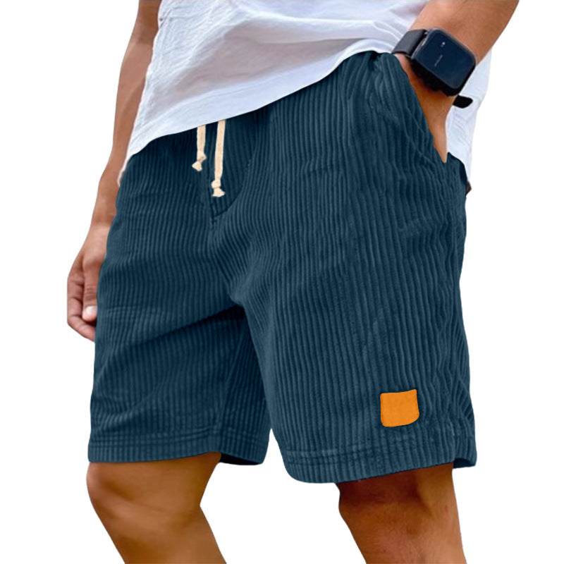 Herren nan Feincord-Shorts mit elastischem Tunnelzugbund, Kordelzug und tiefen Eingrifftaschen Drune