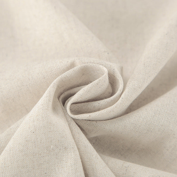 Drune | Lange Kleid Baumwoll Leinen Mischung Hohe Taille Wickel Ärmelloses Kragenförmiges Design