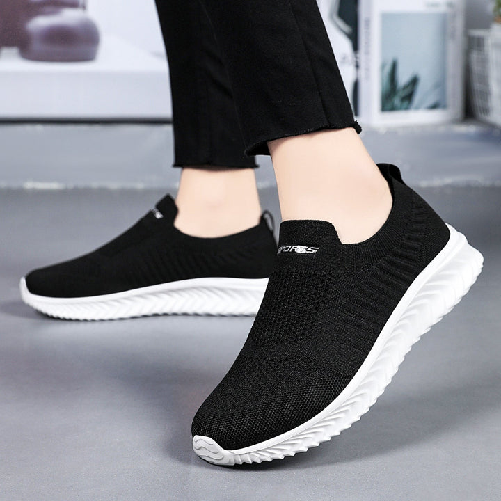 Damen Luftige Slip-On Sneakers mit flexiblem Strickoberteil Drune
