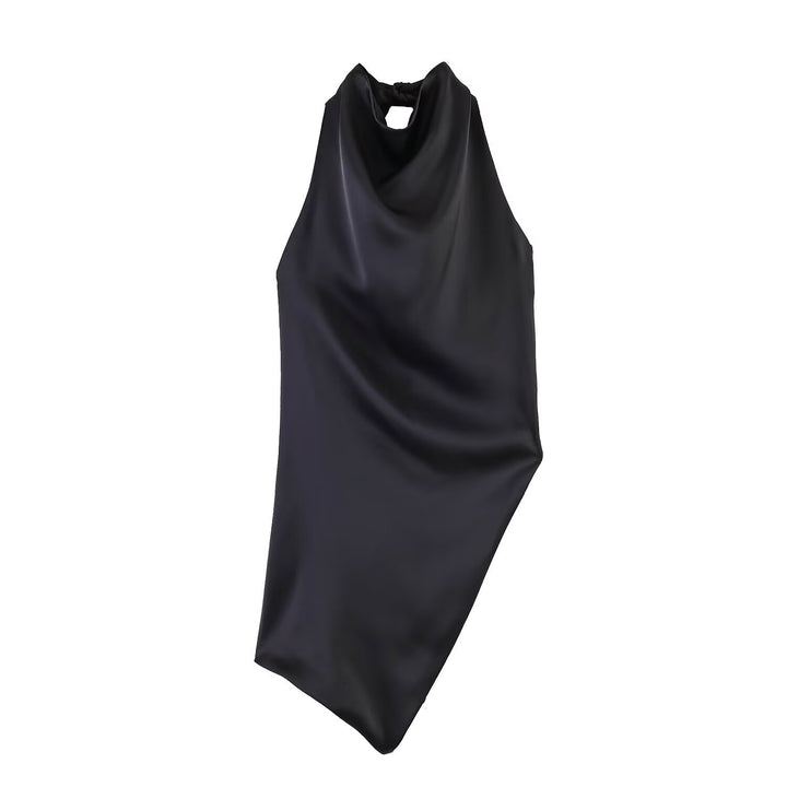 Damen asymmetrisches Satin Kleid Drune