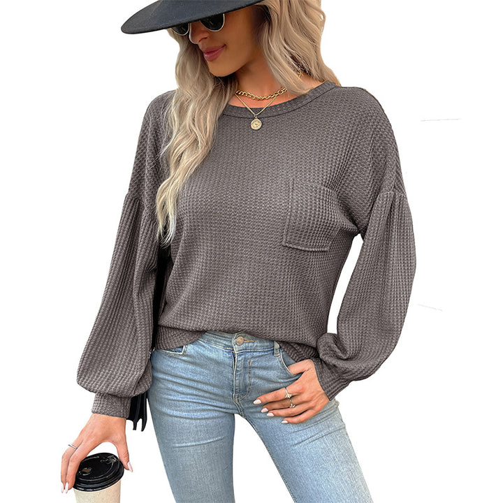 Damen Waffelstruktur Langarmshirt Drune