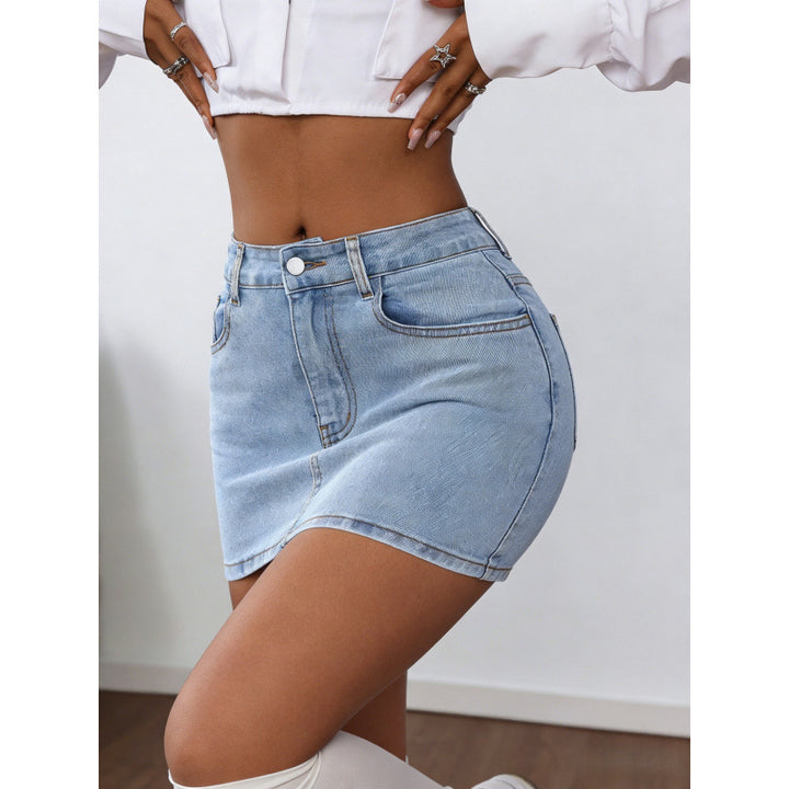 Damen Denim Minirock mit eleganten Schnürdetails Drune