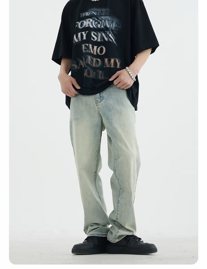 Herren lockere Denim-Jeans mit niedriger Bundhöhe Drune