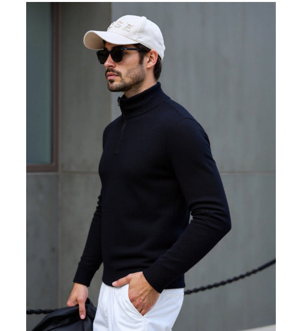 Herren Rollkragenpullover mit modernem Strukturdesign Drune