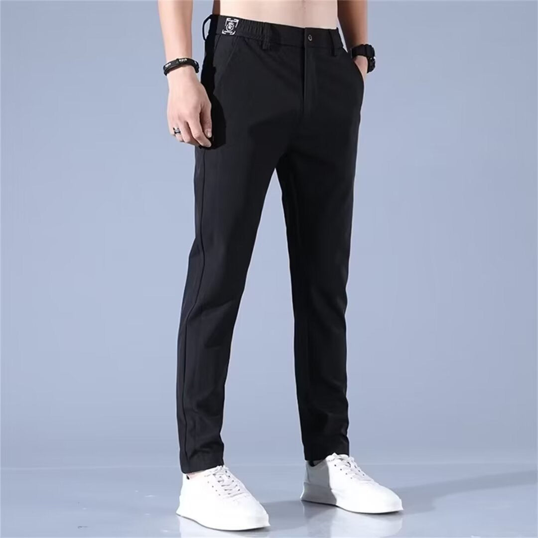 Herren moderne sportliche Chino-Hose mit elastischem Bund und funktionalen Taschen Drune