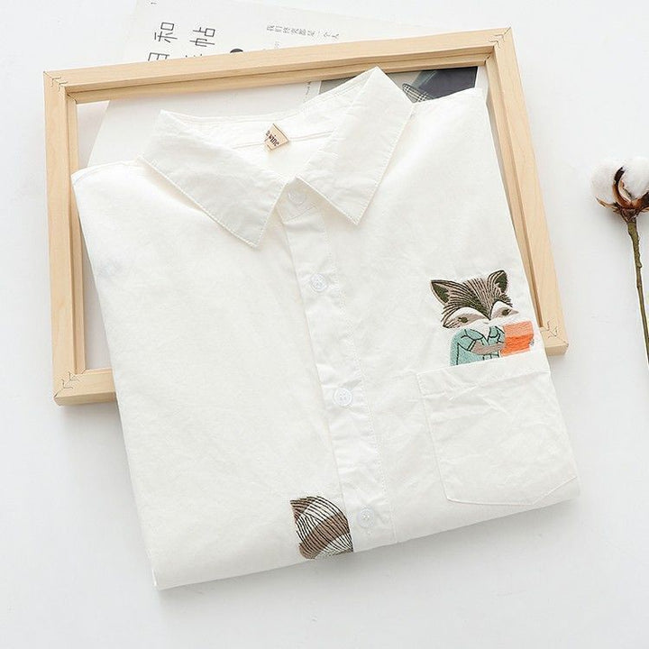 Damen Langarm-Bluse mit Tiermotiv Drune