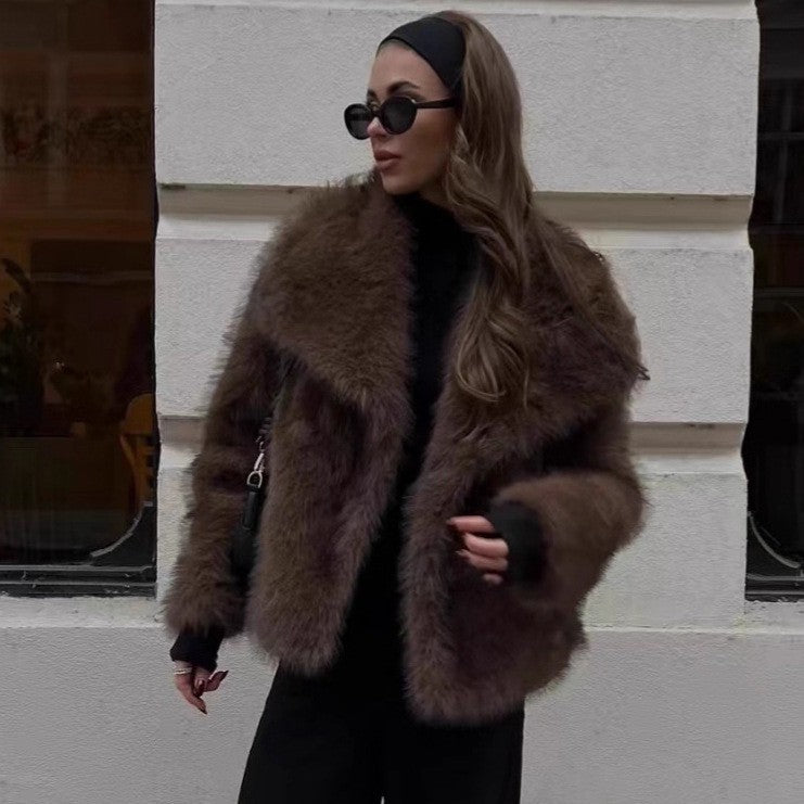 Damen Fuzzy Freizeitjacke Drune